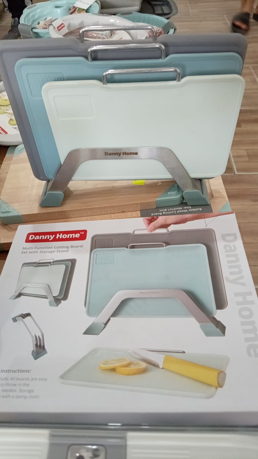 Set de 3 planches à découper avec support de rangement