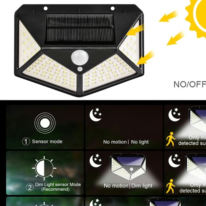 Lampe solaire 114 Led
